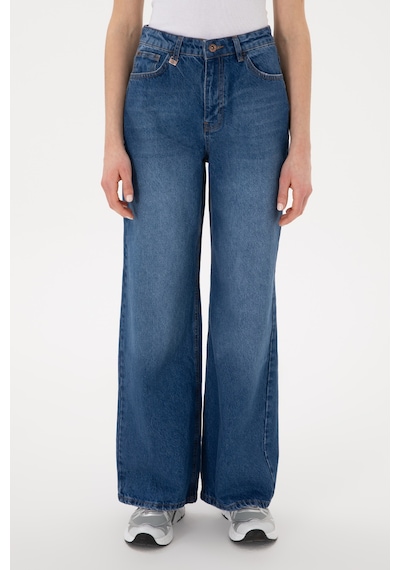 U.S. Polo Assn. Kadın Mavi Loose Fit Jean Pantolon 50304259-DN0022