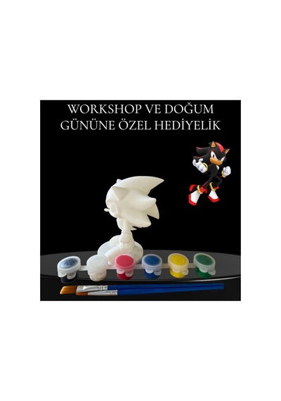 3d Shadow Figür Boyama Seti - Kendin Boya Hobi Ve Etkinlik Seti - Akrilik Boya + 2 Fırça