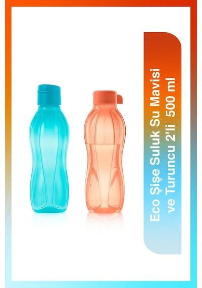 Eco Şişe Suluk Kolay Kapak Mavi Ve Turuncu 2'li 500 Ml Mavi-turuncu