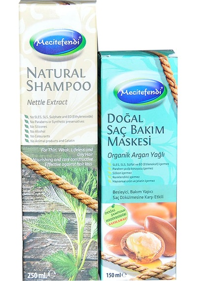 Mecitefendi Isırgan Şampuan 250 ML + Argan Yağlı Dökülme Karşıtı Saç Maskesi 150 ML
