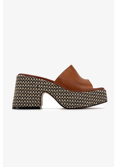 Valmenti Kadın Hakiki Deri Taba Topuklu Terlik 1141 905 Bn Trlk Y26 Tan Leather
