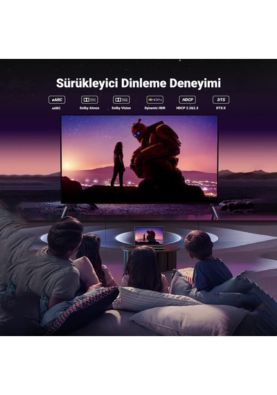 Ugreen 8K 60HZ Örgülü HDMI 2.1 Uzatma Kablosu 1 Metre