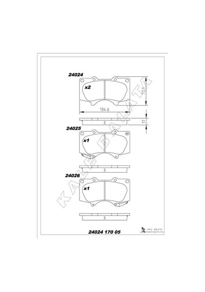 Kale Balata Ön 4runner V-hilux 7.v3-land Cruiser 200-land Cruiser Prado 04- Kale 24024 170 05 Ans Kd20 446504090-446535290-446535330