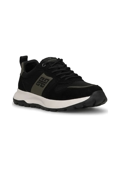 Voyager E435 Erkek Hakiki Deri Klasik Sneaker Siyah Siyah