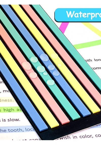 Şeffaf Renkli Yapışkan Not Kağıtları Defter Yer İmleri Etiket Ayraç Sticky Notes Uzun Şeritler Renk 1