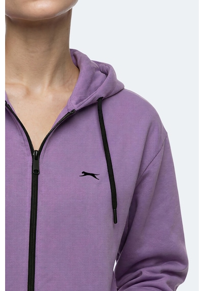Slazenger Flores Kadın Kapüşonlu Lila Sweatshırt