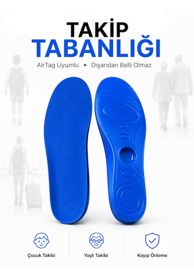 Beylini Boş Takip Cihazı Ayakkabı Tabanlık Tag Takip Cihaz Yuvalı Bot Ayakkabı Yumuşak Rahat Ortopedik Konforlu Sinyal Engellemez