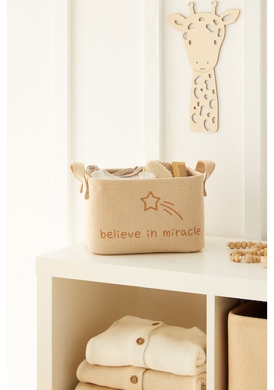 Ocean Home Textile Çocuk Odası Jüt Keten Kumaş Sepet 24 x 17 x 14 cm