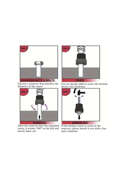 6124 Hasarlı Civata Ve Somun Sökme 1/2" Lokma Takımı 11 Parça