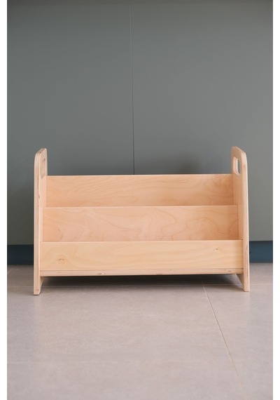 Montessori Huş Ahşap Kitaplık Ahşap