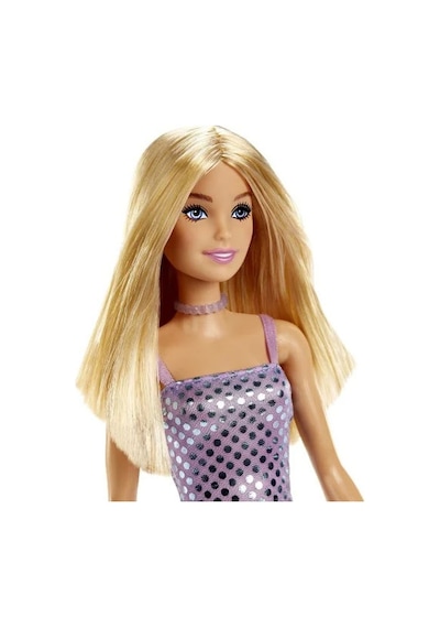 Barbie Pırıltılı Bebekler Mor Parlak Elbiseli Hjr93