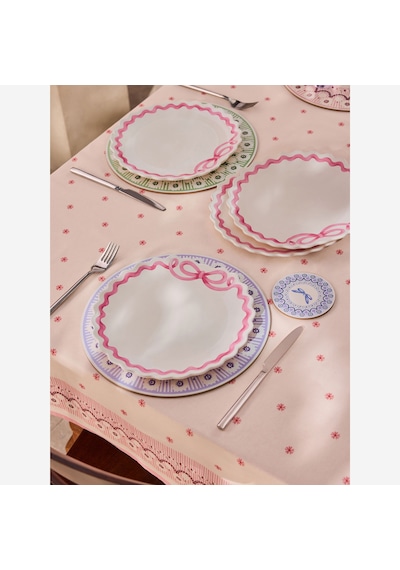 Pembe Stoneware Yemek Tabağı 25 Cm