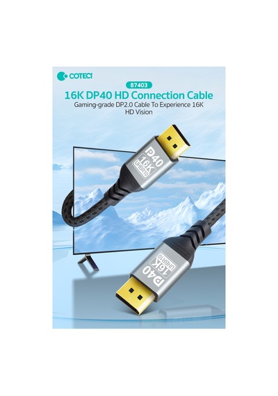 İki Ucu Erkek Dp 2.0 Displayport Kablosu 3 Metre 16k 60hz 8k 120hz 4k 144hz - 40gbps Örgülü Altın Uçlu Oyuncu Monitör Görüntü Kablosu