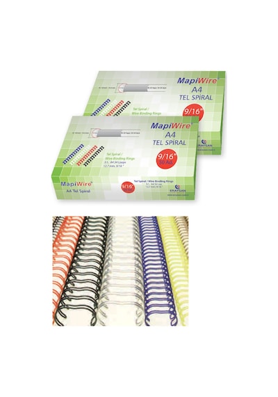 Mapiwire Spiral Tel 3:1 Aralık 60-75 Yp 100 Lü 7/16 Beyaz 210 05 00 Çok Renkli