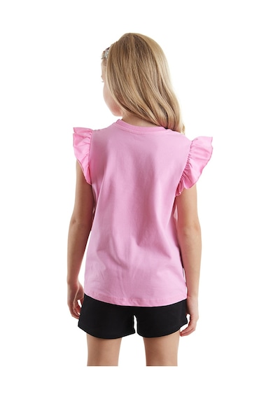 Denokids Abra Catabra Kız Çocuk T-shirt Şort Takım Çok Renkli