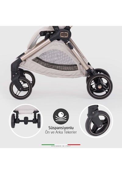 Elele Pilota Premium Kabin Tipi Bebek Arabası Bej