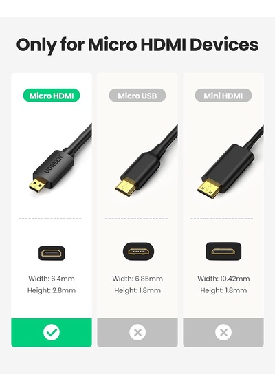 4k 60hz Micro Hdmı To Hdmı Kablo 2 Metre