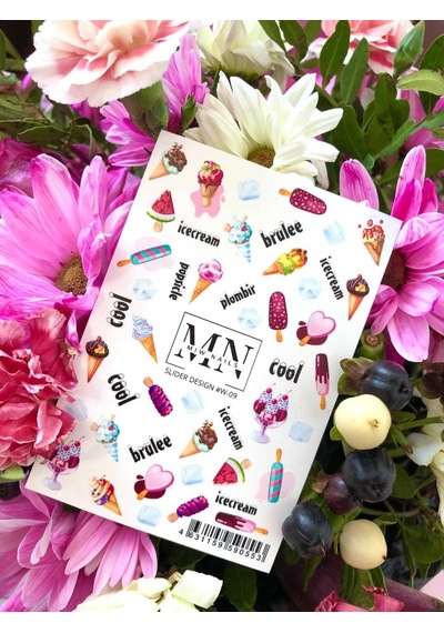 Nail Art Slider Stiker Vahşi Çiçekler W09 Beyaz