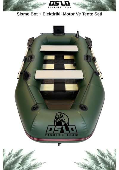 Oslo Fishing Team Haki Şişme Bot Motor Ve Tente Seti