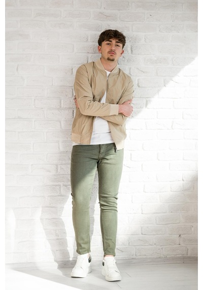 Fbı Jeans Slim Ft Gofre Kumaş Kolej Yaka Astarlı Baharlık Mont 001