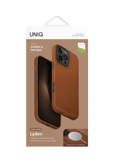 Apple Uyumlu iPhone   16 Pro Max Kılıf   Lyden Serisi Deri Kaplama Magsafe Özellikli Magclick Premium Kılıf   C