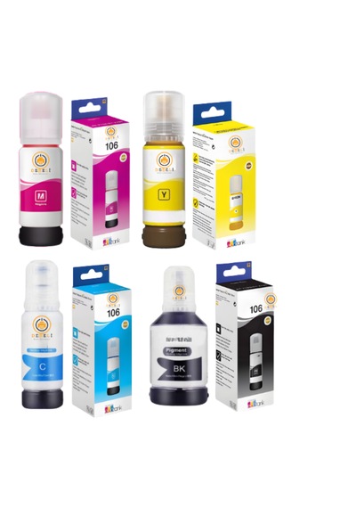 Drl Premium 105 / 106 %100 Uyumlu 4'lü Set Mürekkep Siyah-mavi-kırmızı-sarı