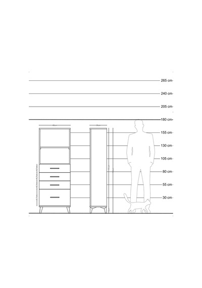 Arges Dolap 2 Raflı 4 Çekmeceli 60x30x163 Aytaşı-çam Aytaşı