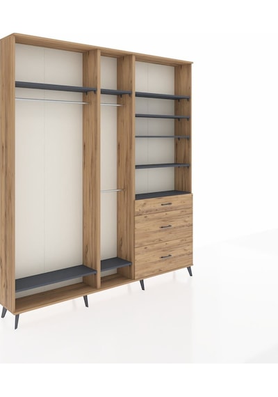 Arges Dolap 9 Raflı 3 Çekmeceli 3 Askılı 220x30x243 Çam-antrasit/çam Antrasıt/atlas Çam Arges Dolap 9 Raflı 3 Çekmeceli 3 Askılı 220x30x243 Çam-antrasit/çam Antrasıt/atlas Çam