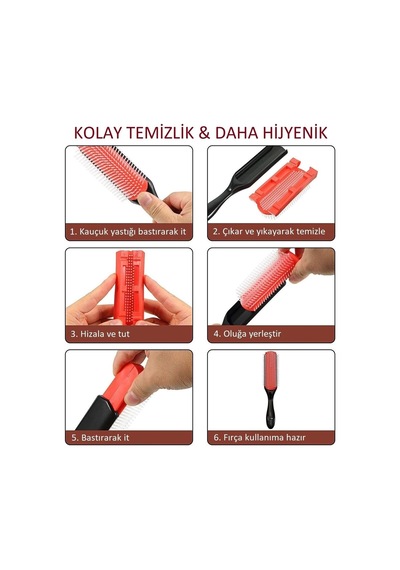 Lom1211 Styling Brush 9 Sıra Şekillendirme Fırçası Curly Girl Kıvırcık Kız Metodu Fırçası Siyah