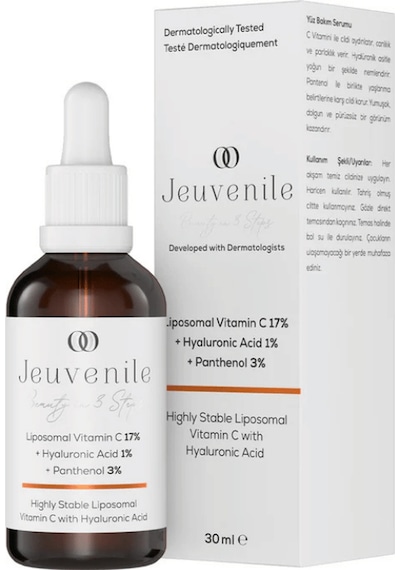 Jeuvenile Aydınlatıcı Canlandırıcı Liposomal Vitamin C Cilt Bakım Serumu 30ml
