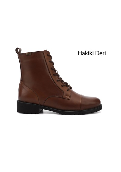 Gönderi(R) Gönderi R Kadın Taba Antik Fermuarlı Kauçuk Taban Hakiki Deri Postal Bot Dkzb61346498 Taba