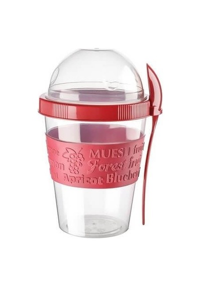 600 Ml Take'N Go Hazneli Kaşıklı Yoğurt Kabı