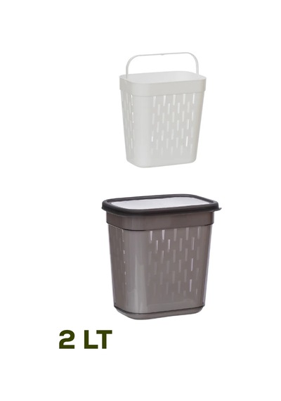 Süzgeçli Turşuluk, Zeytinlik, Çok Amaçlı Dikdörtgen Saklama Kabı Seti - 2 Lt Plastik Siyah Diğer