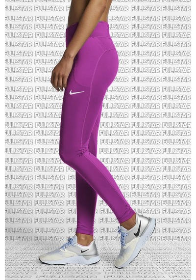 Nike Fast Running Leggings Full Length Leggings 3 Cepli Toparlayıcı Tam Boy Mor Tayt