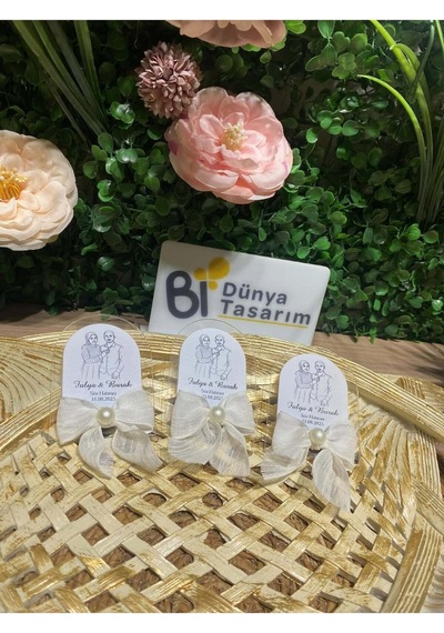 Uv Baskı Pleksi Magnet Söz, Nişan, Nikah, Düğün, Kına, Doğum Günü 15 Adet Altın Eskitme