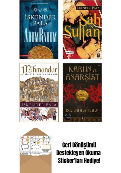 Abum Rabum - Şah Ve Sultan - Mihmandar - Karun Ve Anarşist 4 Kitap Set + Okuma Sticker'ları