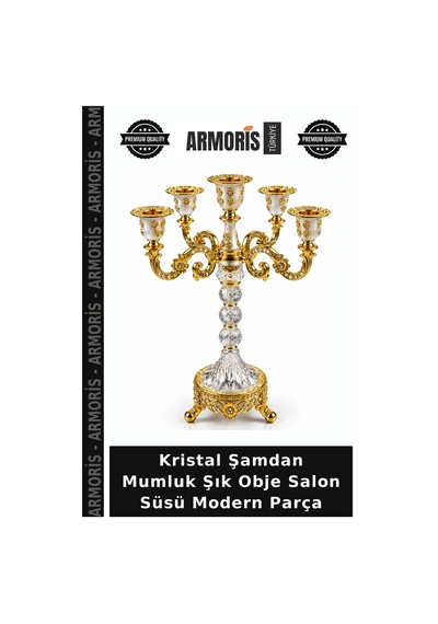 Kristal Şamdan Mumluk Şık Obje Salon Süsü Modern Parça
