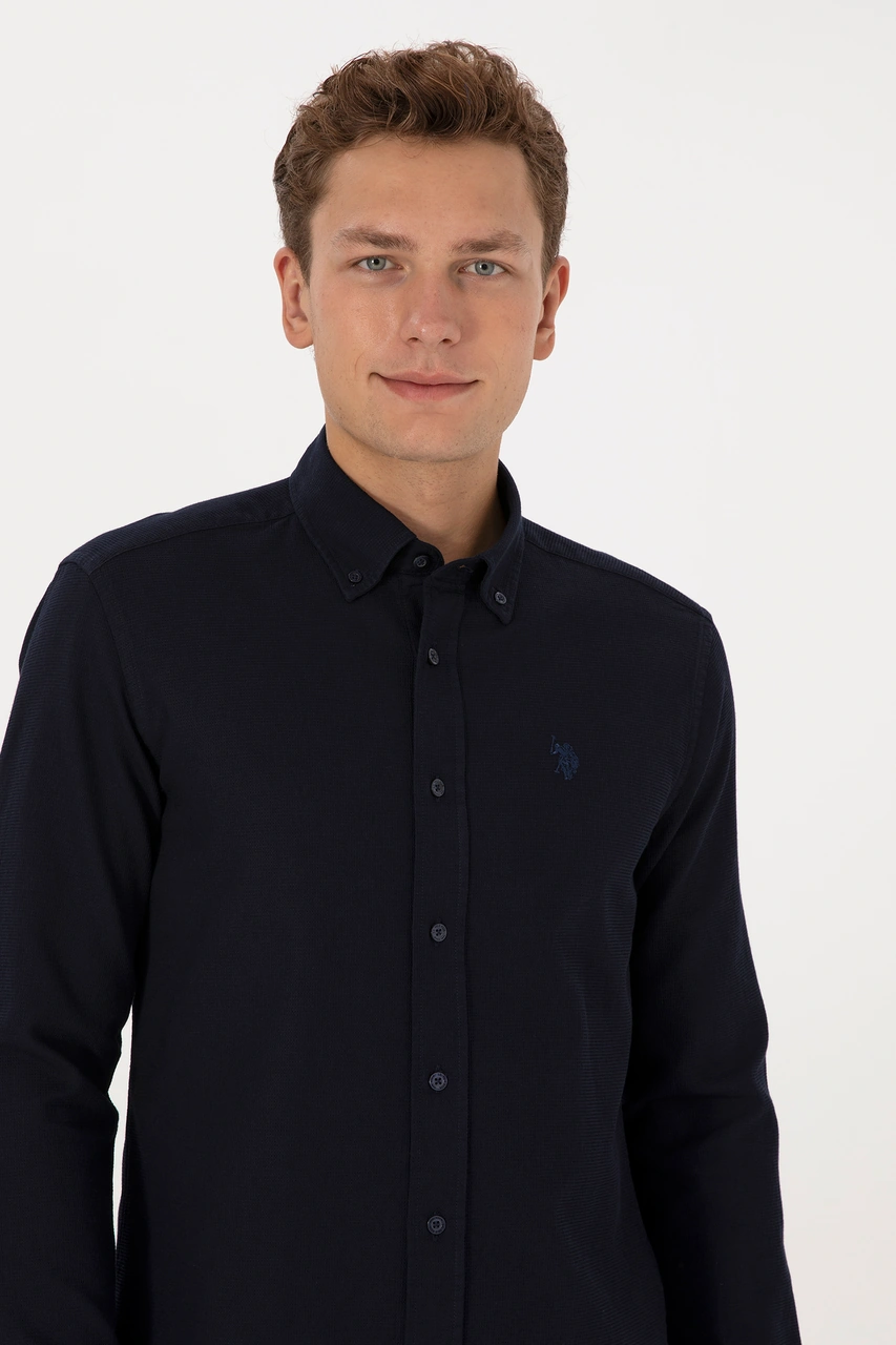 U.s. Polo Assn. Erkek Lacivert Gömlek Desenli 50308611-vr033 Lacivert