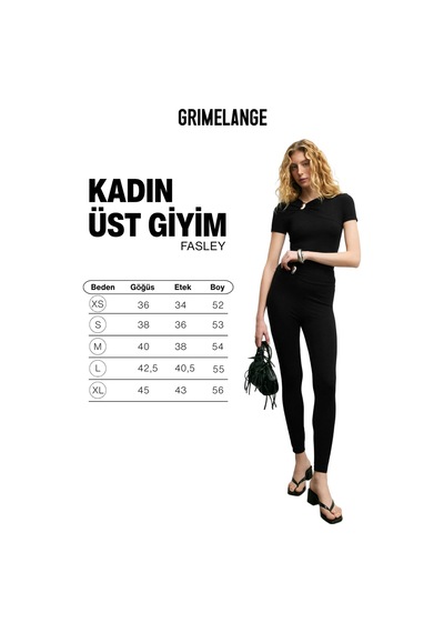Grımelange Fasley Kadın Yumuşak Ve Esnek Kumaşlı Toka Detaylı Slim Fit Siyah Bluz Siyah Grımelange Fasley Kadın Yumuşak Ve Esnek Kumaşlı Toka Detaylı Slim Fit Siyah Bluz Siyah