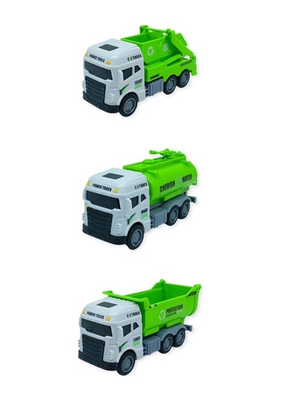 Temizlik Araçları Serisi - 3lü Set Sürtmeli Plastik Araçlar 12 Cm Lisinya