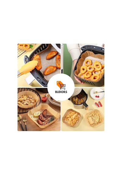 Ayrex Airfryer Pişirme Kağıdı 50 Adet Airfrey Yagli Kagit Pisirme Kagidi Fritoz Air Fryer Hava Fritözü