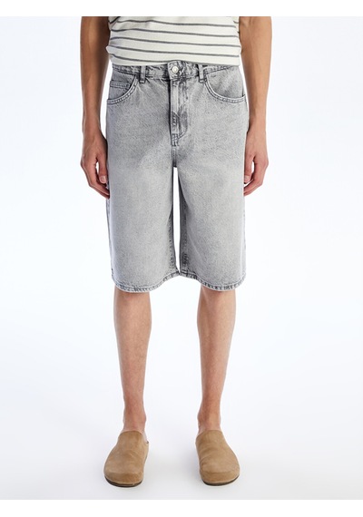 Lcw Jeans Gri Rahat Kalıp Erkek Jean Şortolon