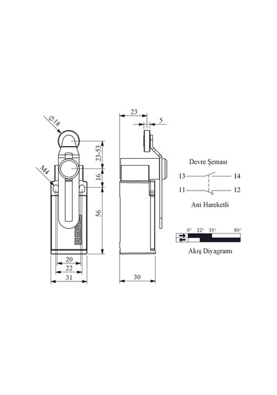 Emas L5k13mep124 Acısal Hark. 18mm Kıv. Ayar. Pls Mak. Döner Kol