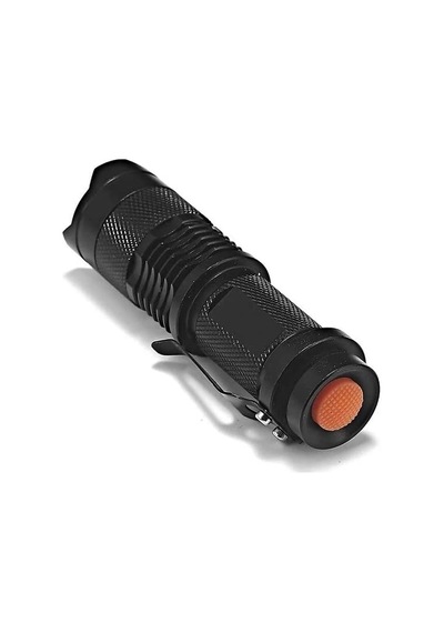 Metal Mini Led El Feneri CREE Q5 LED 2000W Zoom ve Selektörlü Metal Fener 2 Adet Siyah