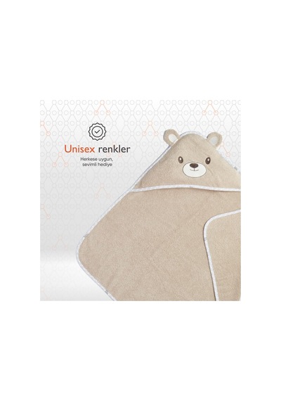 Gezenbebe Hero Kahraman Başlıklı Bebek & Çocuk Kurulama Havlusu Teddy 75x80 Cm 0 - 1 Yaş