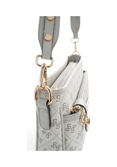 Silver & Polo Silver Polo A.gri - Gri Monogram Kadın Çapraz Çanta Sp1160