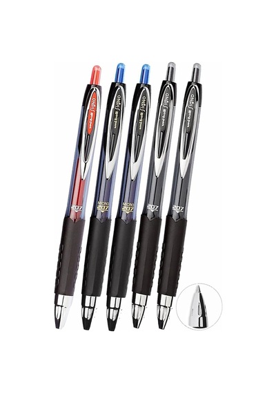 Mavi Siyah Kırmızı Pilot Kalem 5 Adet Uniball Signo 207 0.7 Mm Roller Pilot Kalem Umn-207 Likit Mürekkepli Pilot Kalem Mavi