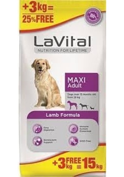Lavital Maxi Adult Orta&büyük Irk Kuzu Etli Yetişkin Kuru Köpek Maması 15 Kg