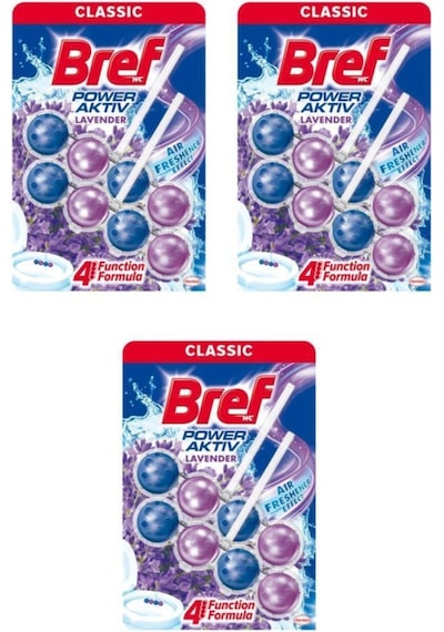 Bref 3 Lü Power Aktif Lavanta Klozet Bloğu 2X50 Gr Çok Renkli