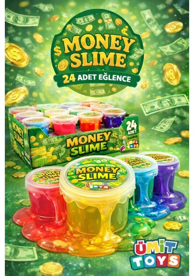 Slime Oyun Jeli - 3'lü Paket - Renkli - Money Slime - Eğitici Oyun Seti - Ce Belgeli Diğer